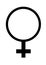 The female gender sign symbol against a white backdrop