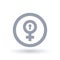 Female gender symbol with keyhole. Biological woman sign.