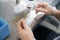 Female geneticist places a straw with embryo in chilled cap