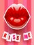 Female glossy kissing red lips with kiss me text