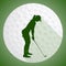 Female Golf Player Silhouette And The GolfBall