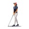 female golfer vector flat minimalistic isolated illustration