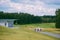 female golfers with golf gear walking at golf course