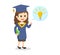 Female graduate standing with idea