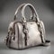 Female gray leather handbag on a gray background isolation,AI generated