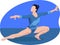 Female gymnast fitness beautiful illustration.