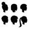 Female haircut simple silhouette set