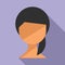 Female hairstyle icon flat vector. Salon beauty coloring