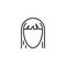 Female hairstyle line icon