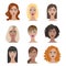 Female hairstyles set.