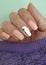 female hand beautiful manicure glamor sweater, relax knitted acrylic