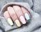 Female hand colored manicure clothing sweater beauty