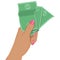 Female Hand Holding Dollar Banknotes