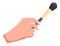 Female hand holding makeup brush, brush for powder or eyeshadows, cosmetic tool or instrument
