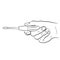 Female hand holding screwdriver of monochrome illustrat