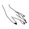 Female hand line art. Gentle touch. Beautiful palm of a woman with a manicure.
