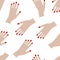 Female hand manicure seamless fashion pattern