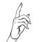 Female hand pointing on something with forefinger. Showing direction, selection, attention, caution, fingerprint, choice symbol.