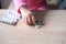 Female hand of a small child, baby, girl playing with medical pills, hazardous to health, drug poisoning concept, poor babysitting