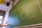 Female Hand Teacher Writing on Green Chalkboard Professor University White Chalk College Education Lesson Back to School