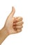 Female hand with thumbs up positive gesture