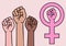 Female hands, feminist sign, feminism symbol, vector