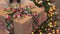 Female hands hold large gift box Christmas bright ribbon give box into camera