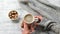 Female hands holding a mug with coffee. Cozy autumn composition. Hygge concept