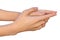 Female hands with interlocked fingers - a prayer gesture