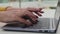 Female hands mature businesswoman close-up caucasian woman typing on keyboard laptop professional worker user works in