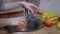 Female Hands Washing Apple, Orange, Grapefruit, with Running Water from the Tap