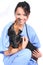 Female Healthcare Worker with Dog