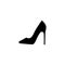 Female high heel shoe simple vector silhouette.