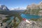 Female hiker at lake ohara