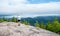 Female hiker at the summit of Mount Jo Lake Placid