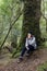 Female hiker in tasmanian wilderness