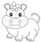 Female hippopotamus coloring page