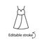 Female home dress outline icon. Homewear and sleepwear. Baby doll style. Customizable linear symbol. Editable stroke