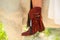 Female horse rider leather casual boot