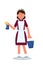 Female housekeeper flat vector character