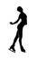 Female ice skating silhouette