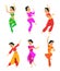 Female indian dancers. Cartoon characters
