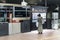 Female japanese passenger looking at the timetable in the Hiroshima bus center, Japan.