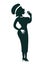 Female jazz singer silhouettes vector illustration