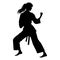 Female judo fighter silhouette