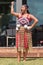 Female kapa haka dancer, New Zealand