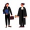 Female lawyer Flat vector illustration. The judge justice. Be kind to lawyers day.