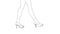 Female legs in high heels outline sketch