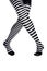 Female legs in monochrome striped stockings. Witches dancing feet, isolated on white.