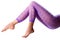 Female legs in purple leggings